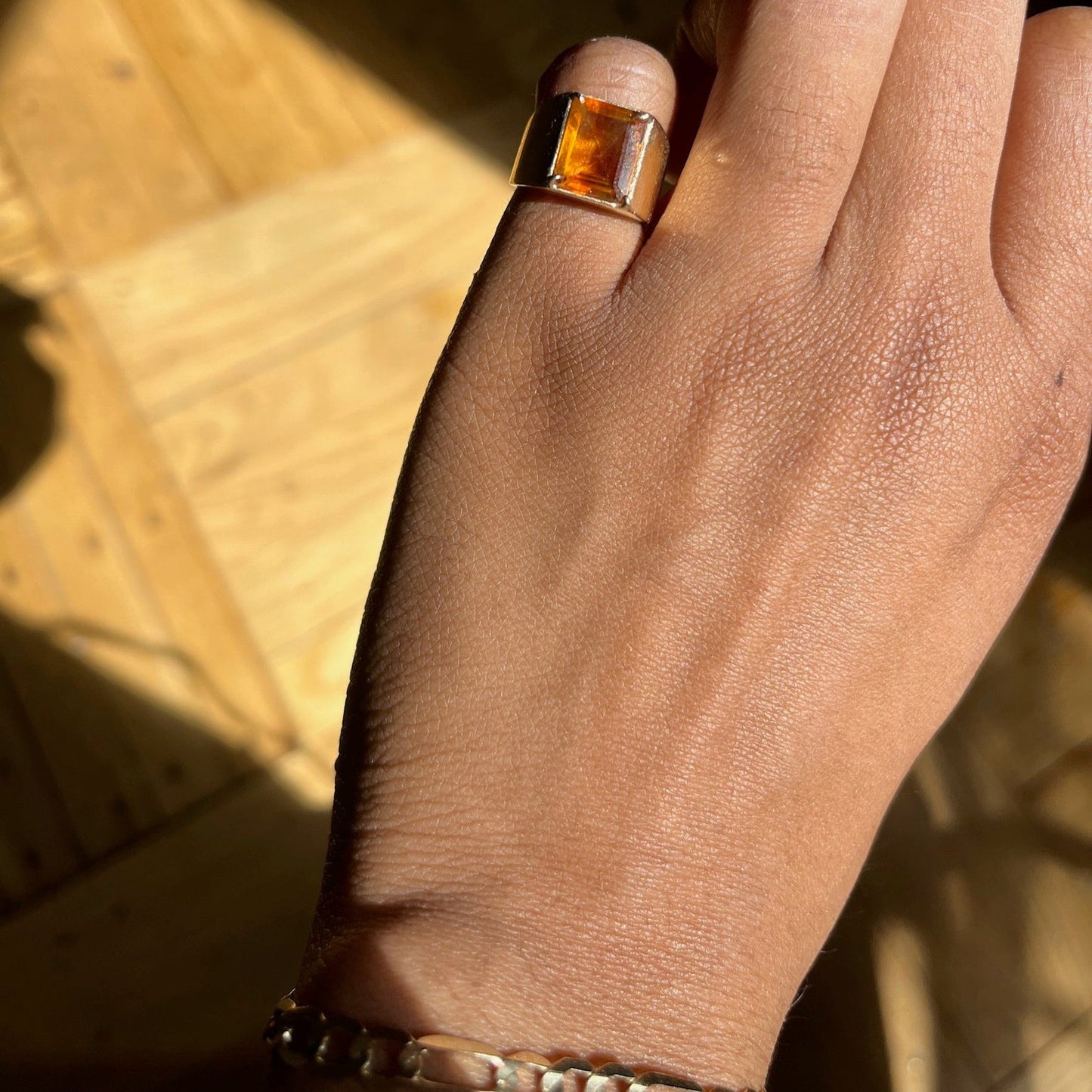 Citrine Signet Pinky Ring